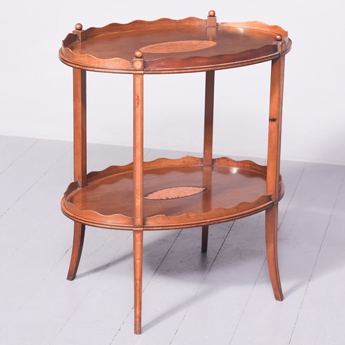 Late Victorian Sheraton-Style Two Tier Oval Occasional Table