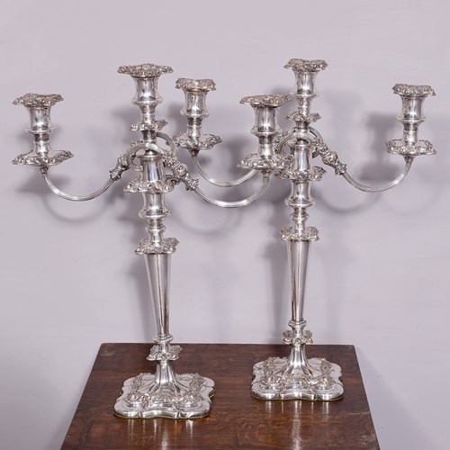 Pair Of Nickle Silver Candelabra (EPNS)