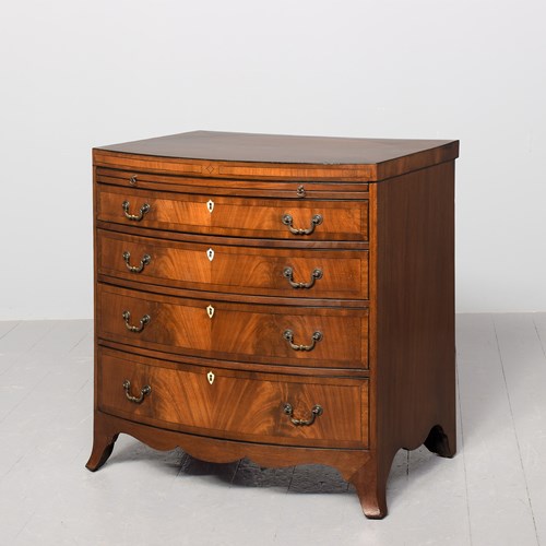 George III Style Bow Fronted Chest Of Drawers