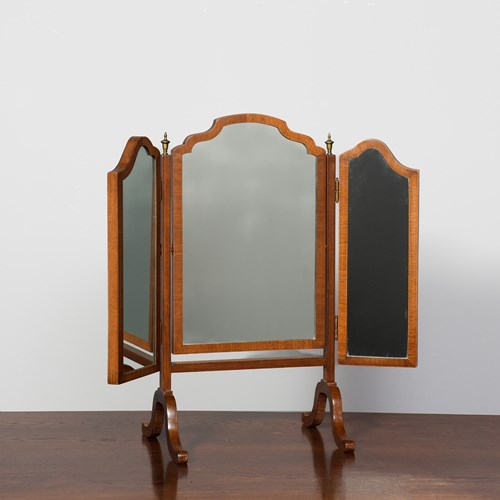 Edwardian Triptych Dressing Mirror In The Georgian Style