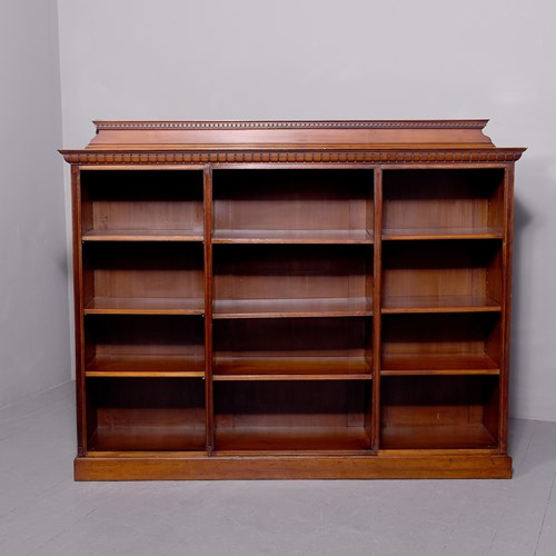 Quality, Late Victorian Large Mahogany Three-Section Open Bookcase