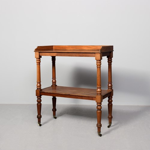 William 4Th Tall, Two-Tier Mahogany Buffet/Whatnot On Turned Supports