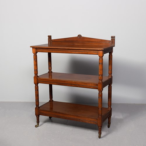  Late Victorian Three-Tier Walnut Buffet/Whatnot
