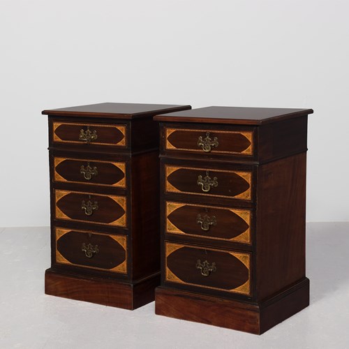 Pair Of Late Victorian Mahogany Neat-Size Chest Of Drawers/Bedside Lockers.