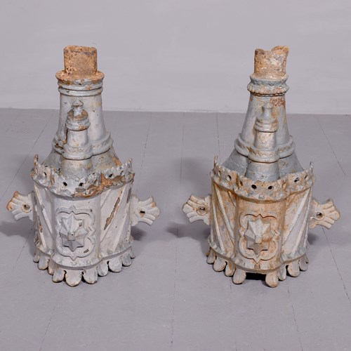 Pair Of Victorian Cast Iron Water Hoppers