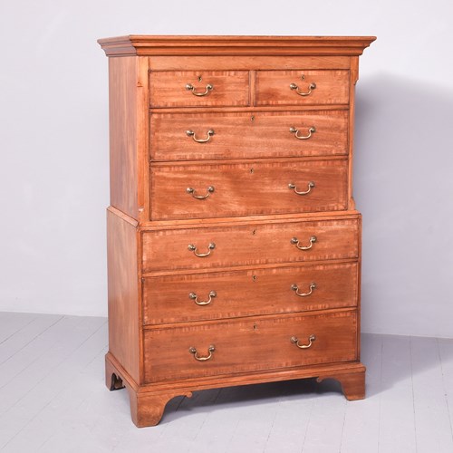 Fine Quality George III Crossbanded Mahogany Chest On Chest