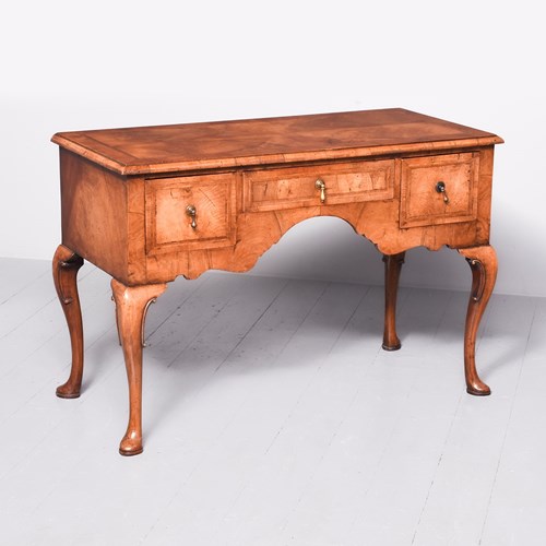 George I Style Crossbanded Figured Walnut Side Table/Desk