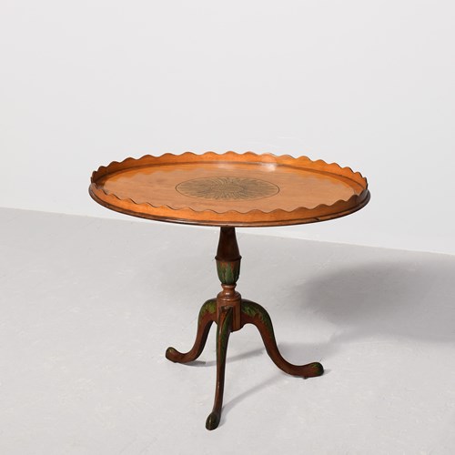George III Oval Satinwood Tray On Later Stand