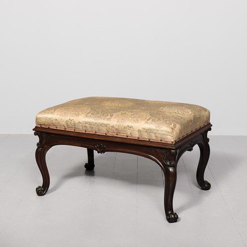 Large 19Th-Century Rosewood Stool