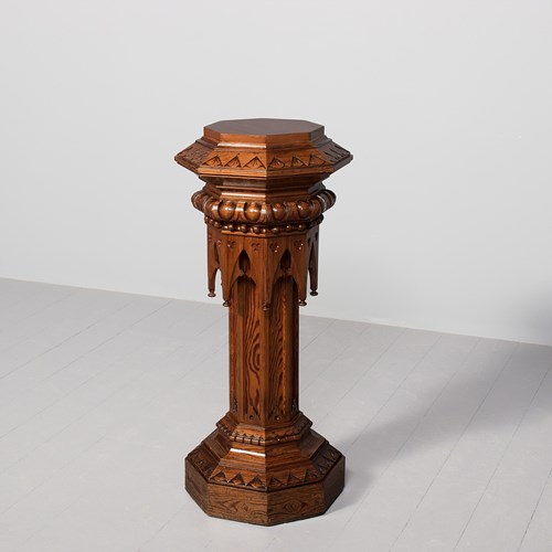 Scottish Victorian Pitch Pine Pedestal