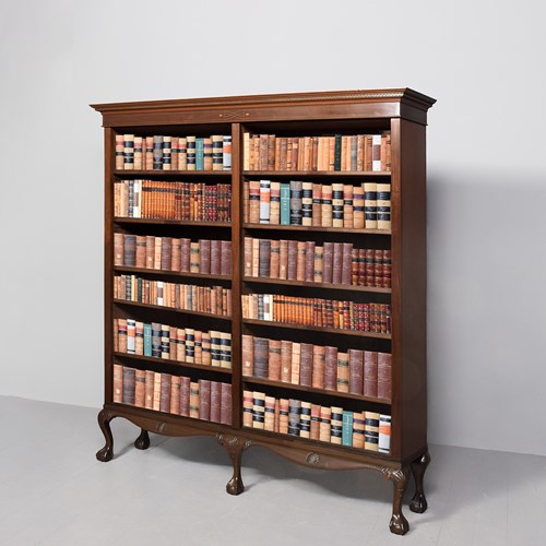 Georgian Style Mahogany Inlaid Open Bookcase