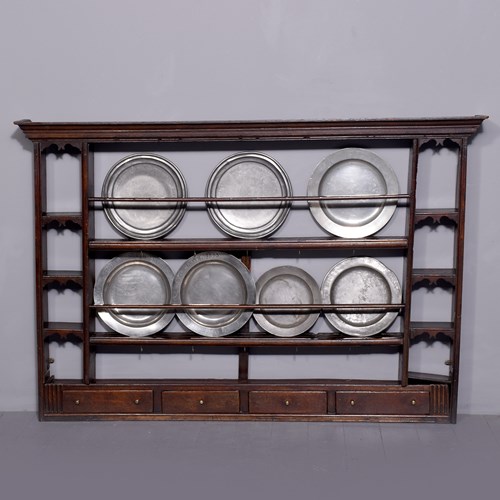 George 3Rd Wall-Mounted Oak Plate Rack/Dresser 