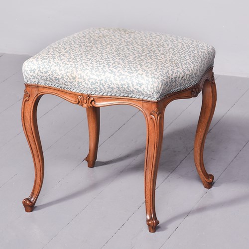 Louis XIV Style Carved Cabriole Stool
