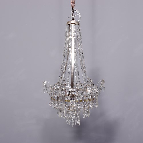 Silvered And Crystal Chandelier