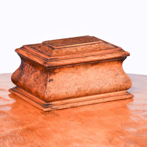 William IV Sarcophagus Burr Walnut Tea Caddy
