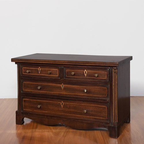 Georgian Style Inlaid Miniature Chest Of Drawers