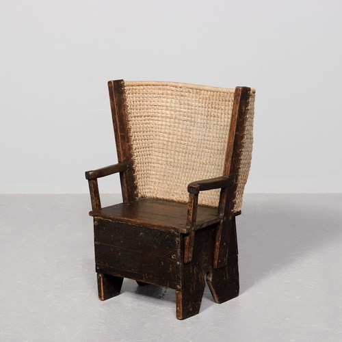 Rare Infant-Size Oak-Framed Orkney Chair In Original Condition.
