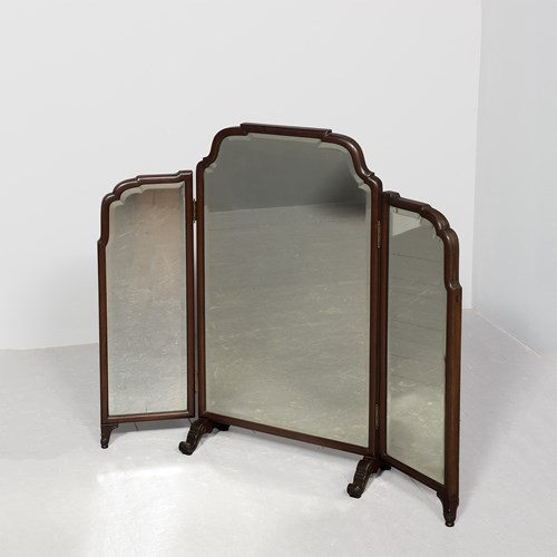 Whytock And Reid Beveled-Edge, Tryptic Dressing Mirror.