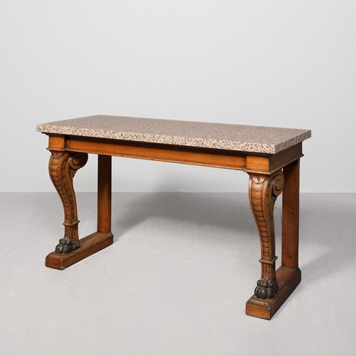 Granite Topped Oak Console Table By Alexander Mckenzie Of Glasgow