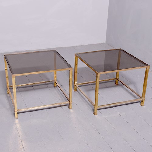 A Pair Of French Brass And Glass Coffee Tables