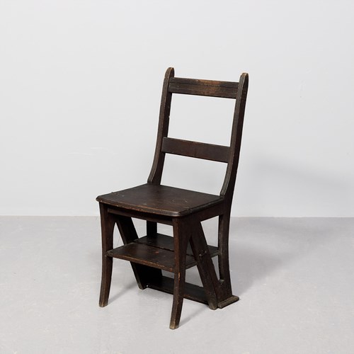 Rustic Oak Metamorphic Oak Library Steps/Chair