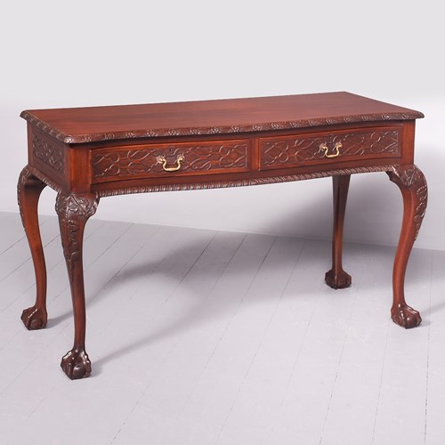 Chippendale Style Serpentine-Front Mahogany Hall Table/Serving Table