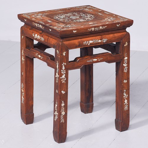  Chinese Qing Period Mother Of Pearl Inlaid Occasional Table