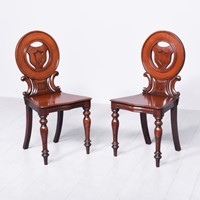 Pair of George IV Mahogany Hall Chairs
