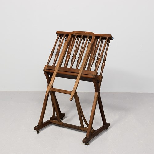 A Rare Floor Standing Arts & Crafts Walnut Folio Stand