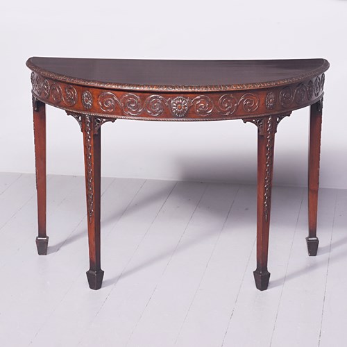 Exceptional Quality Georgian, Adam-Style Demi-Lune Hall Or Side Table