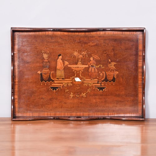 Mahogany And Inlaid Tray