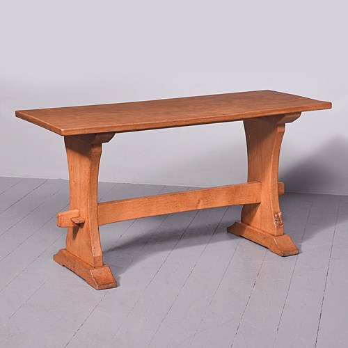 Original Handmade Neat-Sized Squirrel Man Hutchinson Oak Refectory Table