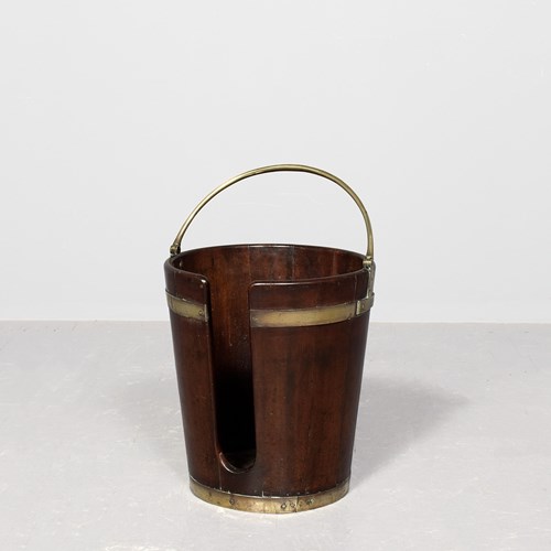 George III Mahogany Brass Bound Plate Bucket