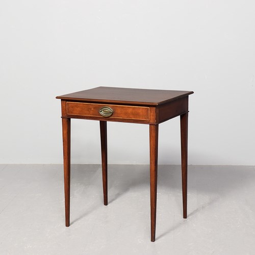 Neat-Sized, George III Mahogany Side Table With Single Drawer