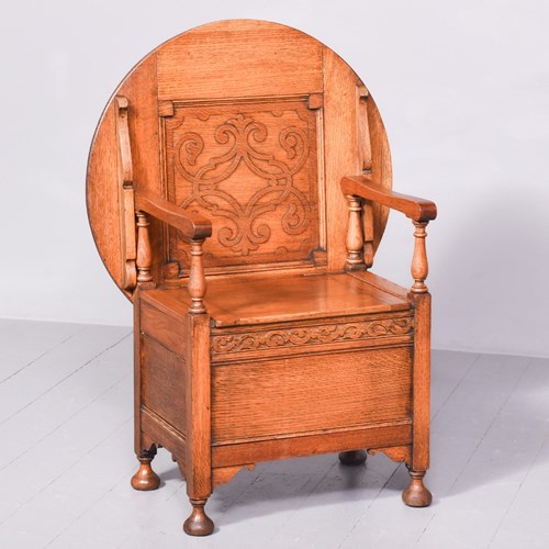 Jacobean-Style Small Folding Top Monks’ Bench