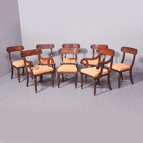 Set Of 8 George IV Mahogany Dining Chairs