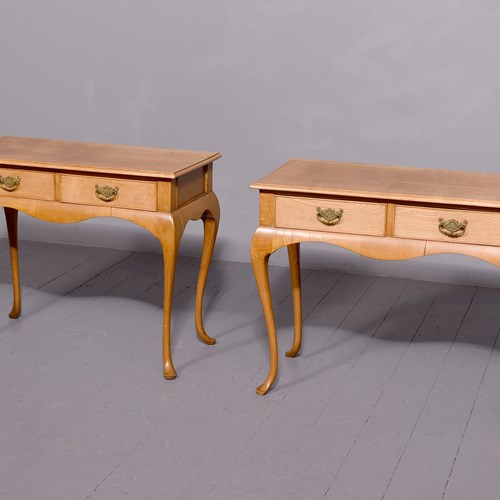 Pair Of Light Oak Side Tables