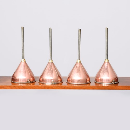 Set of 4 Copper Whiskey Funnels
