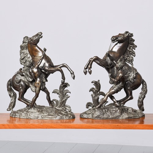 Pair of Bronzed Marley Horses