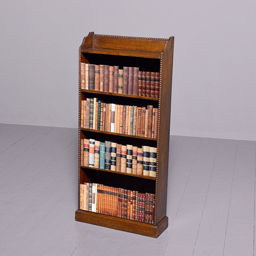 A Narrow Edwardian Oak Open Bookcase 