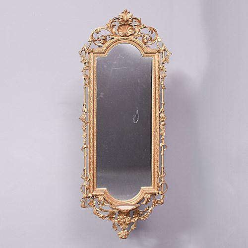 Large Decorative Victorian Gilt Wall Mirror With Original Queen Victoria Royal W