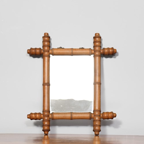 Faux Bamboo Wall Mirror Of Desirable Proportions