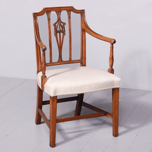 George III Carved Mahogany Armchair