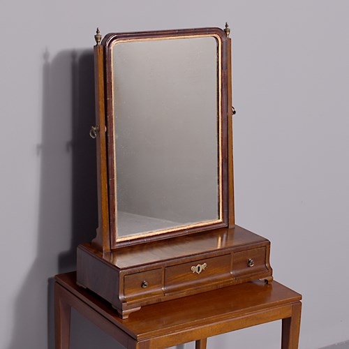 George II Mahogany Dressing Mirror With Its Original Mirror Plate