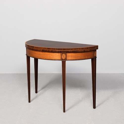 Bruce & Burns Of Edinburgh George III Mahogany & Inlaid Card Table 
