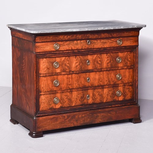 A Louis XVIII Marble Top Secretaire Chest