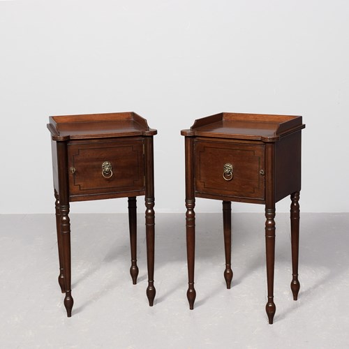Pair Of American Regency Style Mahogany Bedside Cabinets