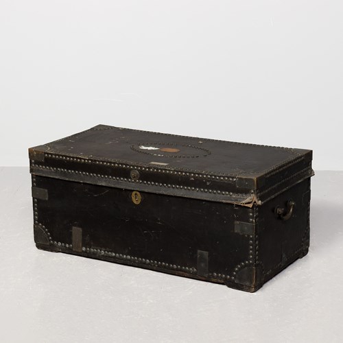 George III Leather Studded Camphorwood Kist
