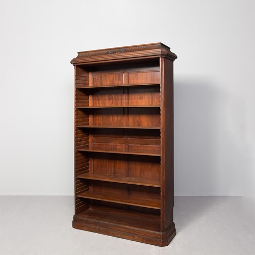 19Th Century Adams-Style, Mahogany Open Bookcase