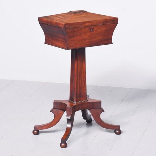 George III Figured Mahogany Teapoy